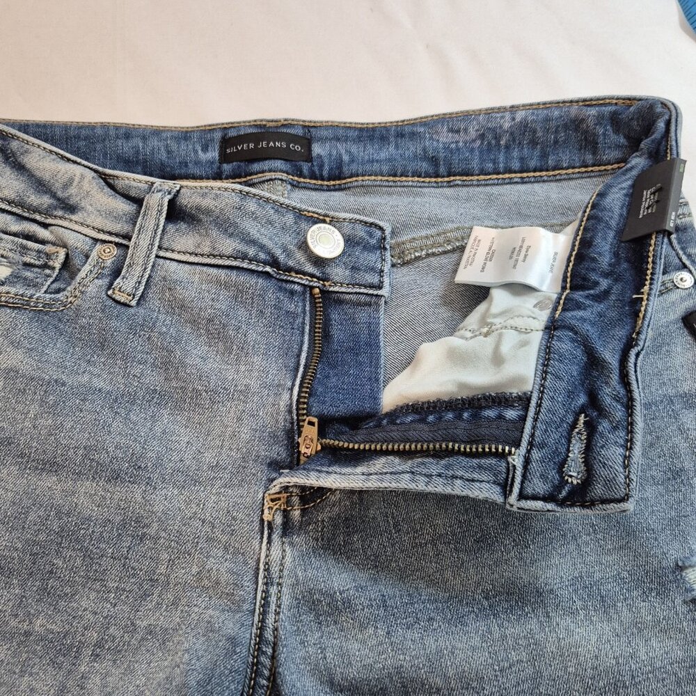 Silver Jeans Women's Jeans Size 28 L 29 Elyse Curvy Fit Mid Rise Skinny Leg  (62 - Picture 8 of 14